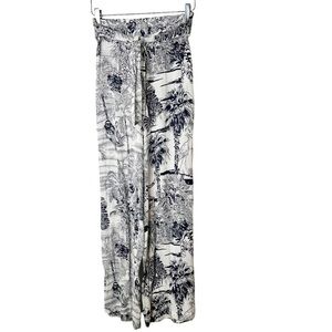 ASOS Designs Palm Tree Print Black White Gauze Flowy Pants Size 4